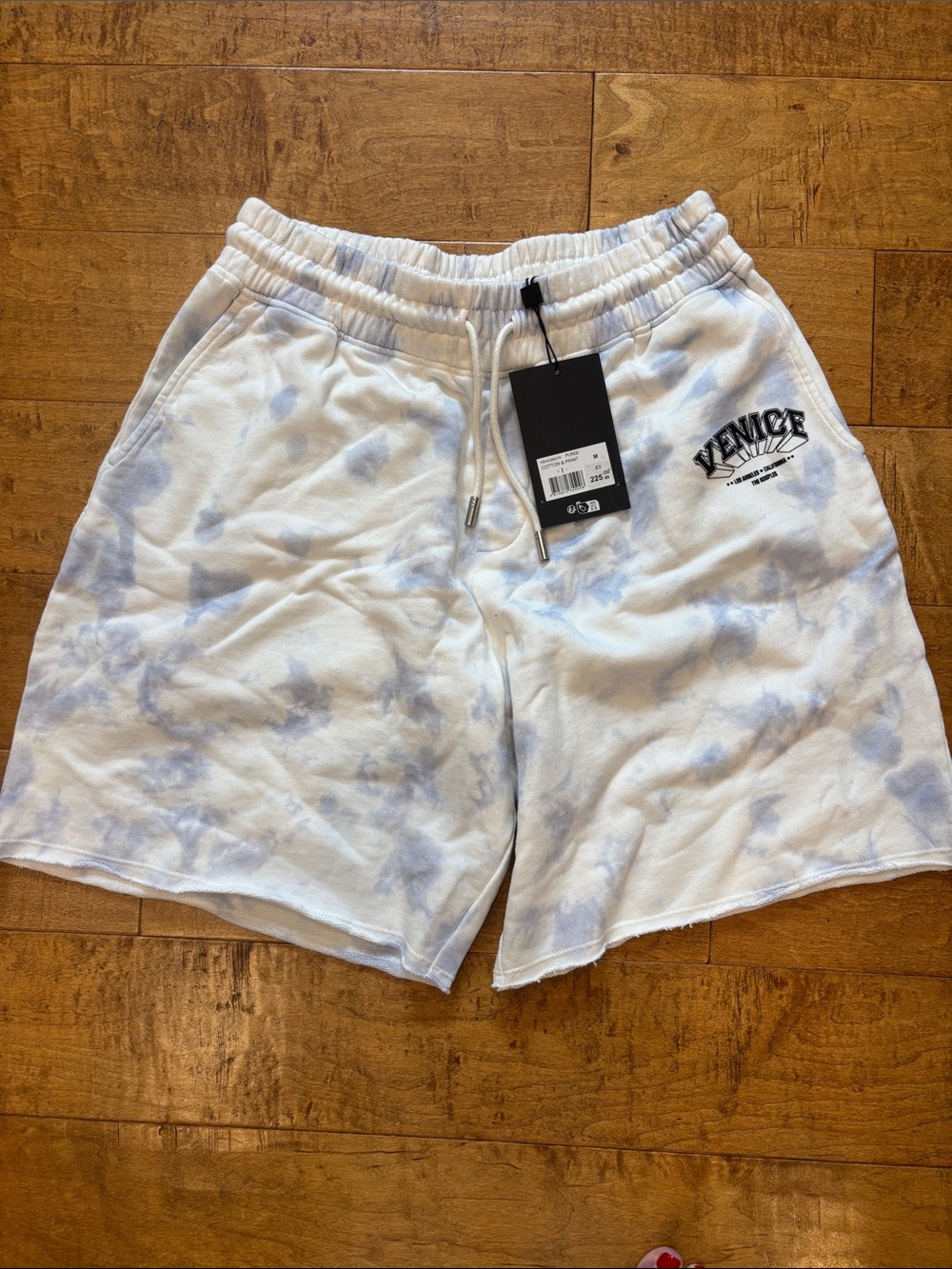 The Kooples Light Blue & White Tie-Dye  Shorts w/ Pockets Sz Med Retail $225 NWT